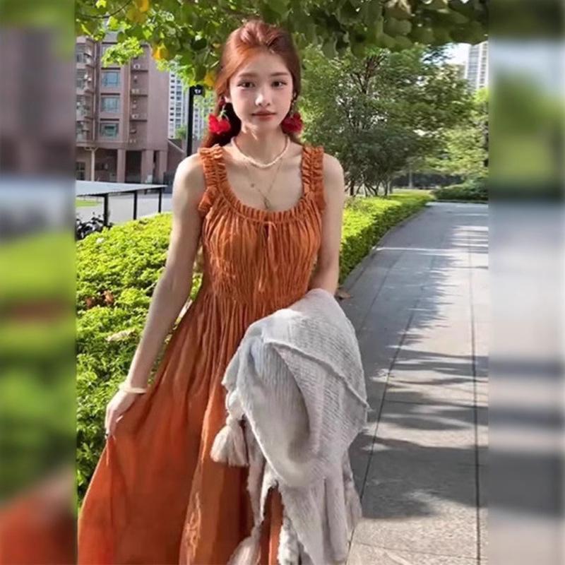 Французский стиль, облегающее макси-платье без рукавов для женщин – Летняя коллекция для отпуска 2025