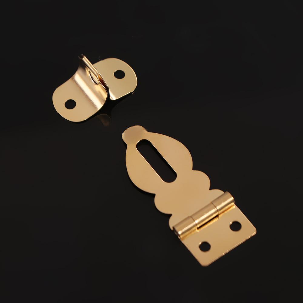 6pcs Vintage Brass Padlock Hasp Catch Clasp Brass Clasp Durable Box Buckle Wooden Box