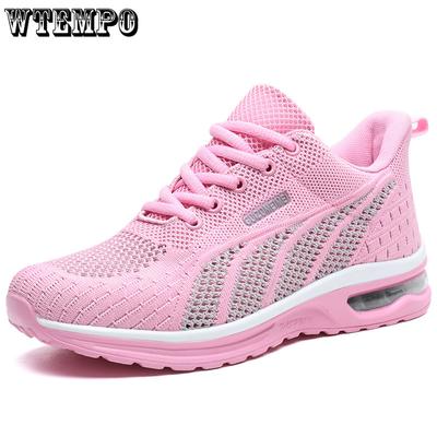 Кроссовки, женские дышащие кроссовки, летние легкие сетчатые кроссовки на воздушной подушке, женская спортивная обувь, уличная тренировочная обувь на шнуровке