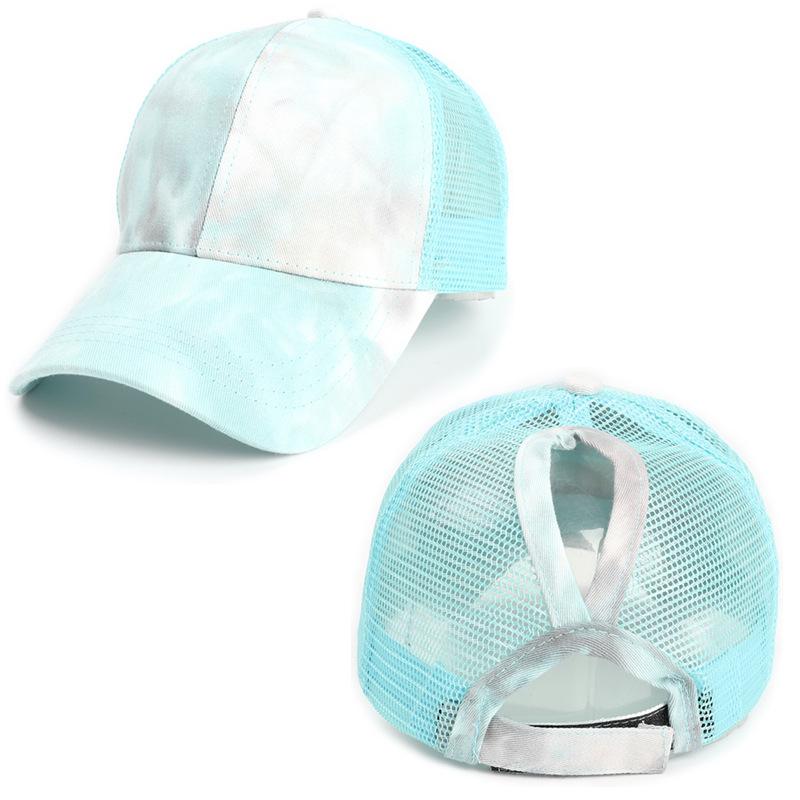 Женская бейсболка с принтом тай-дай, дышащая сетчатая кепка с отверстием для хвоста, регулируемые кепки для папы для повседневной носки, путешествий, спорта