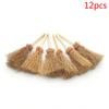 12Pcs Mini Witch Broom Halloween Hanging Decorations Wood Straw Brooms Props