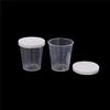 10Pcs 30Ml Plastic Lab Test Liquid Measuring Container Cups With Cap