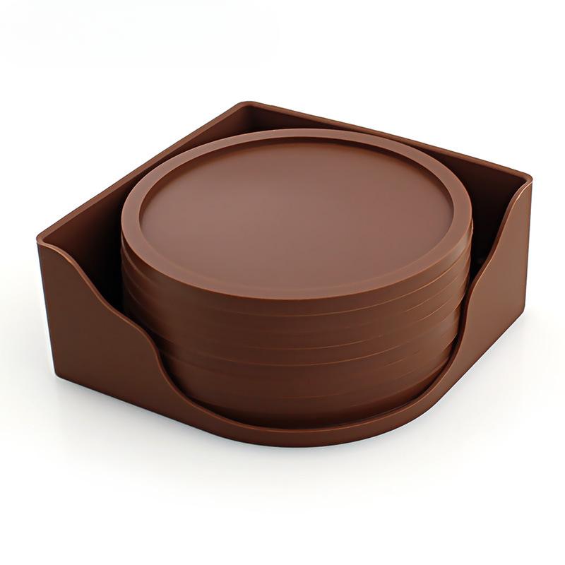 Круглые 10 см силиконовые подставки набор силиконовый ящик для хранения подставки под горячий кофе черные подставки