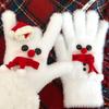 New Year Student Gift: Cute Snowman Split-Finger Gloves with Hat, Scarf, and Warm Winter Design for Girlfriends