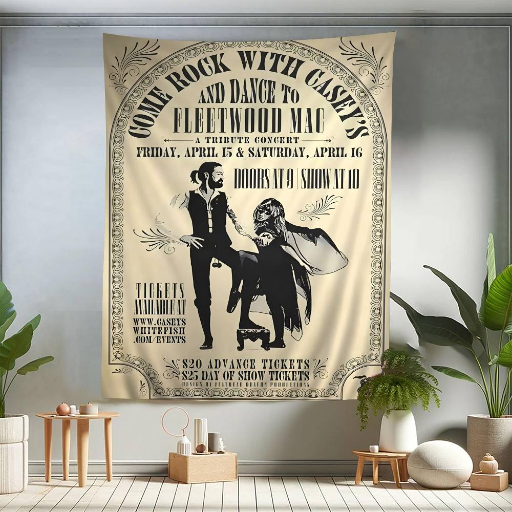 FFleetwood MMac Rock Band Printed Large Wall Tapestry Hanging Tarot Hippie Wall Rugs Dorm Art Home Decor