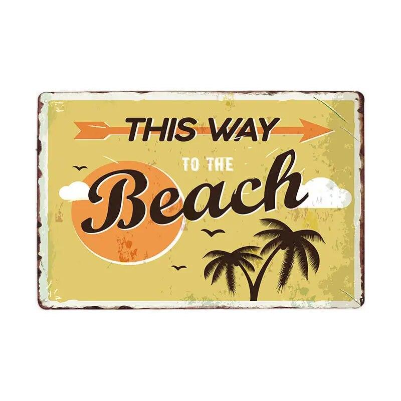 Винтажный постер для серфинга, летний жестяной знак для тики-бара, старый ржавый пляжный бар, ретро ржавая доска, металлические знаки 20x30 см