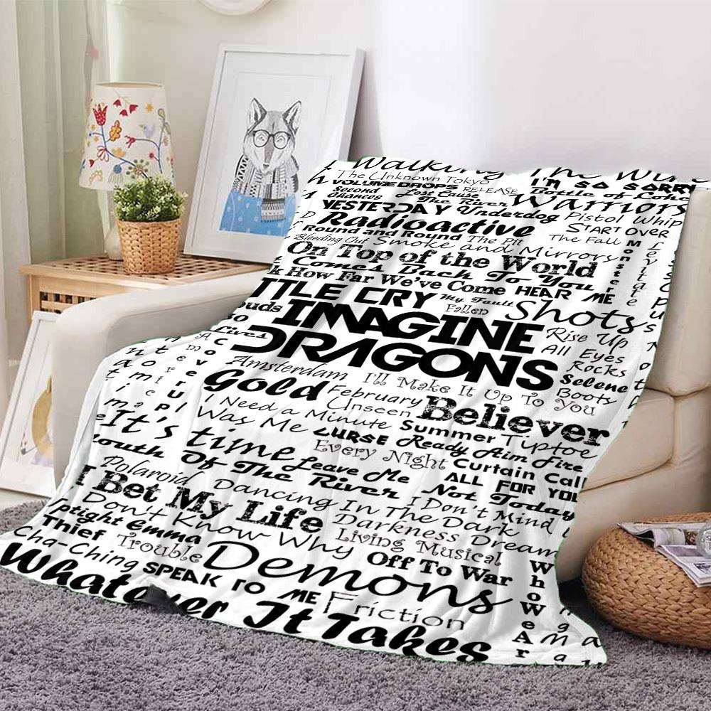 1PC Imagine Dragons Blanket Soft Warm All Season Throw for Sofa, Bed, Car, Office Vibrant Colorful Design, Durable & Cozy Gift