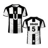 Sports Casual Football Club Theme Short-sleeve T-shirt Breathable Round Neck Top Fan Apparel with Number Print