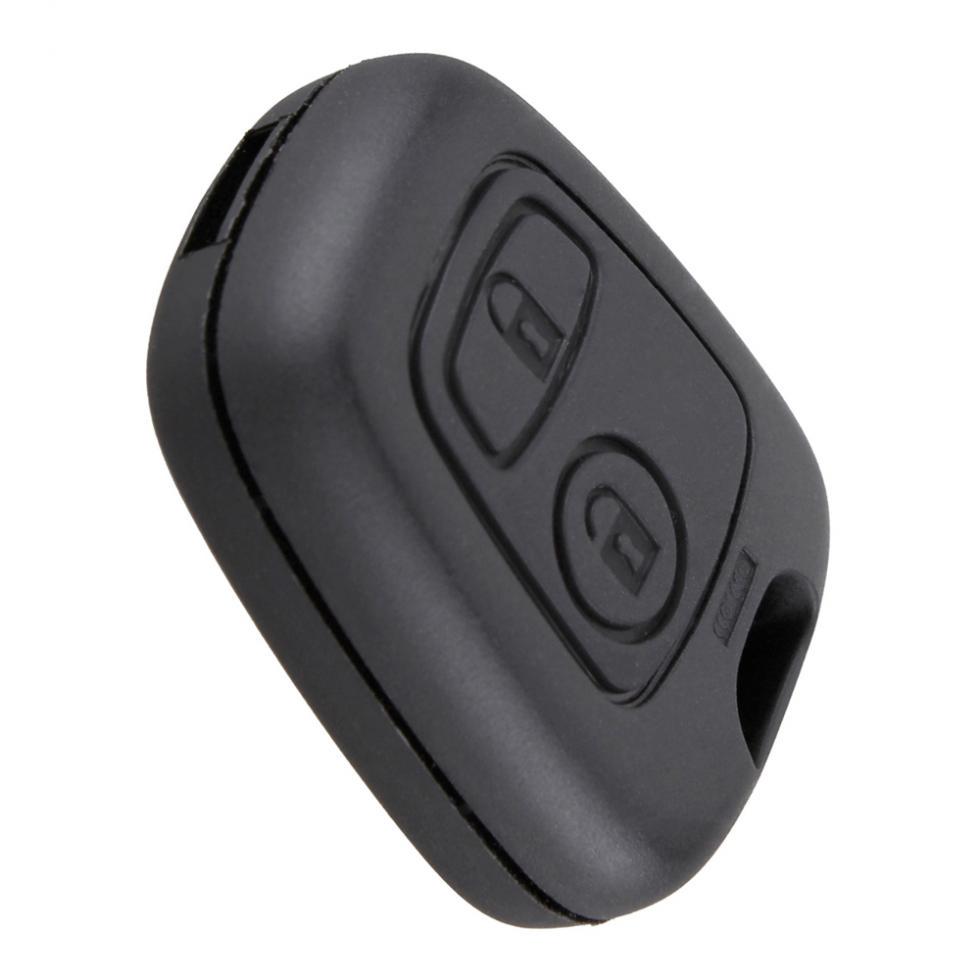 Черный 2 кнопки, сменный ключ, дистанционный брелок, чехол для PEUGEOT 106 107 206 207 307 406