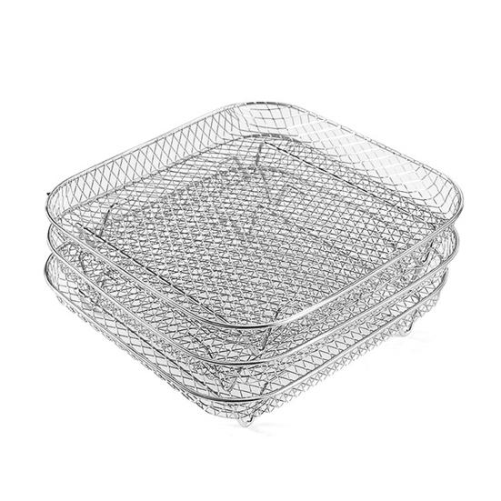 Универсальная стойка для фритюрницы, нержавеющая, пригодная для мытья в посудомоечной машине, штабелируемая трехслойная стойка для фритюрницы, стойка для дегидратора из нержавеющей стали