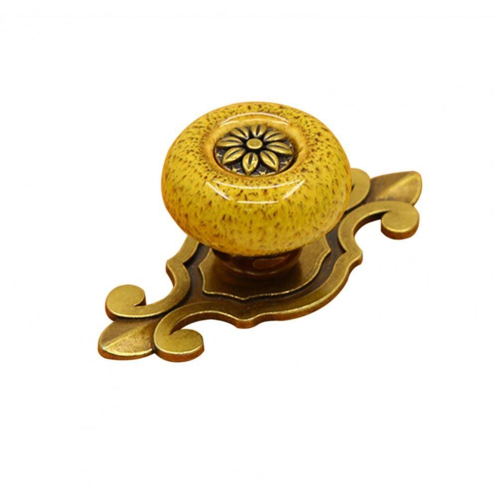 Креативная керамическая ручка с одним отверстием, этнический стиль, античная бронза, дверная ручка, керамическая ручка-цветок для шкафа