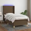 VidaXL Slat Bed Base with Mattress and LED, Upholstered Bed, Single Bed, Adult Bed for Interior Bedroom, 3138688