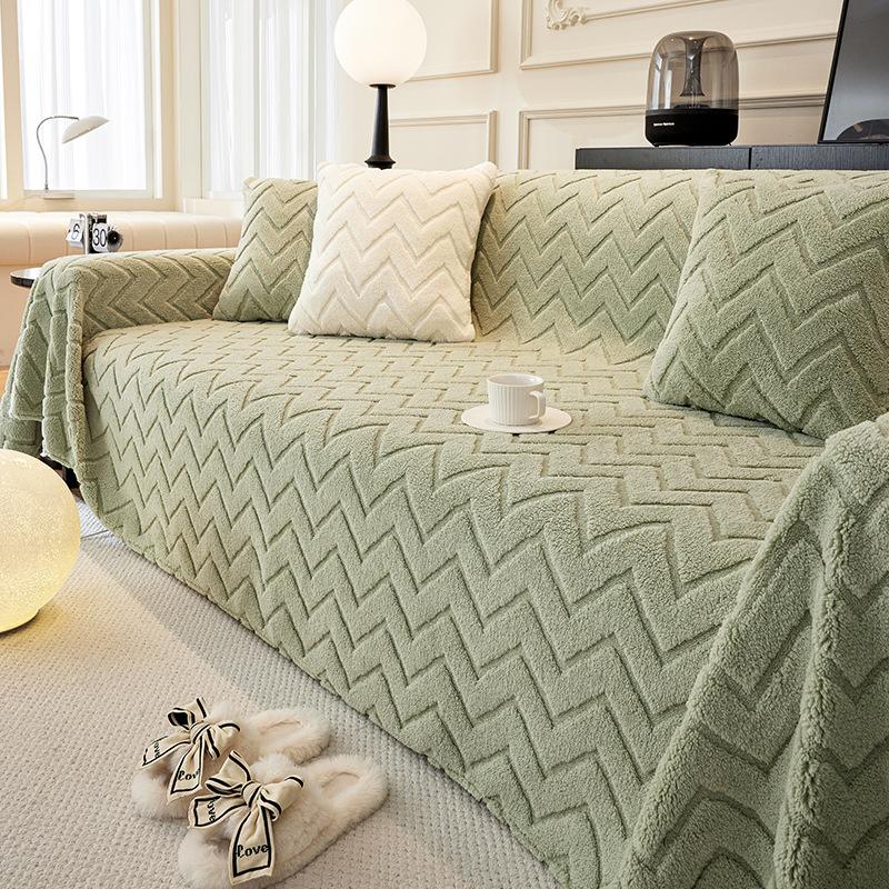 Чехол на диван, ткань, зимнее плюшевое полотенце для дивана, новое кремовое ветрозащитное одеяло для дивана с защитой от кошек