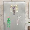 Halloween Skeleton Refrigerator Magnet 3D Printed Poseable Skeleton Figurine with Movable Joints Articulated Skeleton Fridge Magnetic Decoration