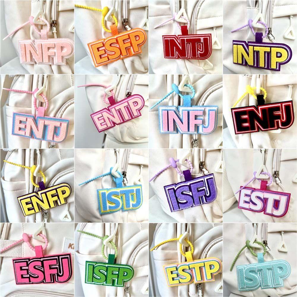 Letter MBTI Key Chain Korean Style 16 Type Personality Key Chain Non-woven Pendant Decoration
