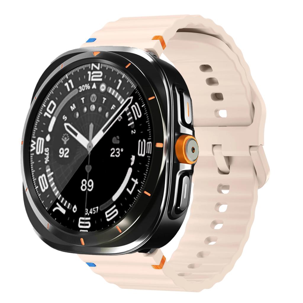Ремешок+Переход на Ультра Чехол для Samsung Galaxy Watch 7 6 40 44мм Обновление до Galaxy Watch Ultra 47 Защитное стекло для экрана