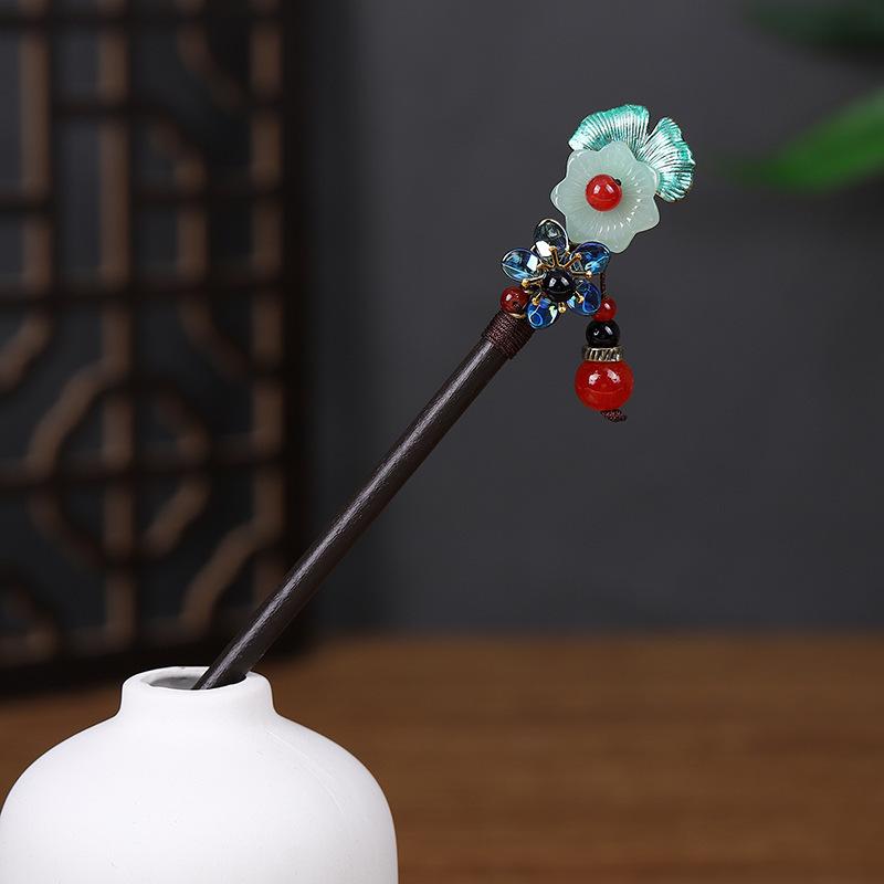 Заколка для волос с кисточкой из искусственного черного дерева в старинном стиле - аксессуар ханьфу для женщин