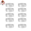 Aquafix Stainless Steel Tart Rings, Pack of 10, Cake Molds, Baking Tart Rings, Kitchen Baking Molds, Heat-Resistant, DIY Tart, Cooking, Cake, Mousse,