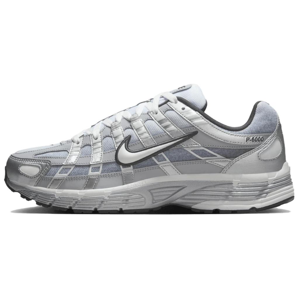 Nike P 6000 Текстиль, Кожа Устойчивые к истиранию Низкие Повседневные Беговые Кроссовки Мужские Серебристо-серые IH4465-095