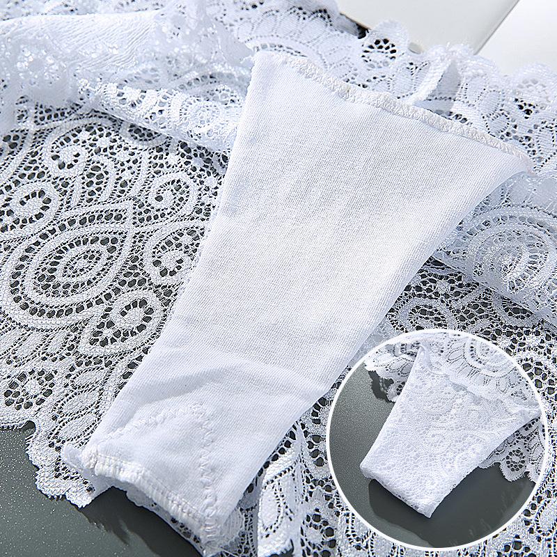 Женское нижнее белье большого размера, 80 кг, сексуальные кружевные трусики для девочек, стринги из чистого хлопка