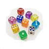 10Pieces/Lot 12mm Clear Acrylic 6 Sided D6 Point Dice With Round angle Dice For Club/Party/Family Board Games