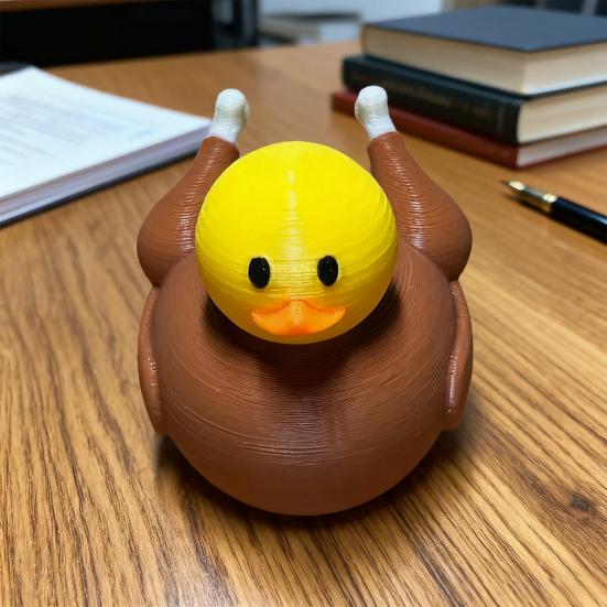 Thanksgiving Mini Turkey Duck Figurine Bright Color Resin Statue Bulk Decor Autumn Harvest Day Gift Decoration