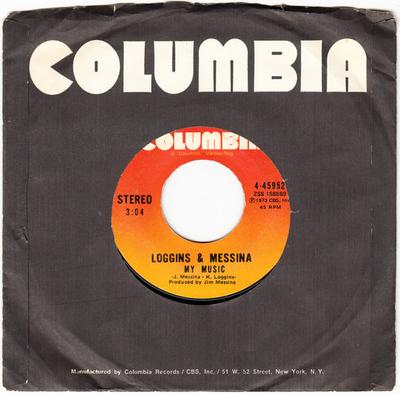 7-дюймовая пластинка LOGGINS & MESSINA - My Music 445952 COLUMBIA 1973 США Фолк Б/У