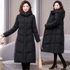 Одежда из хлопка среднего возраста, женская, средней и длинной длины, облегающая, утолщенная, модная корейская версия теплого и тонкого зимнего пальто