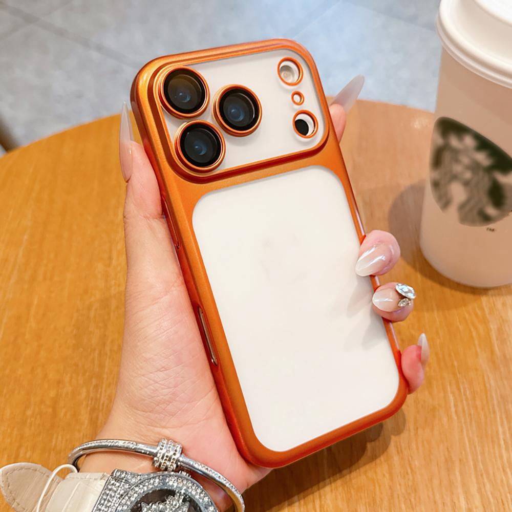 17ProMax Look Plating Matte Hard Pc Phone Case For iPhone Air 17 16 15 14 13 Pro Max Transparent Back Cover Luxury Thin Shell