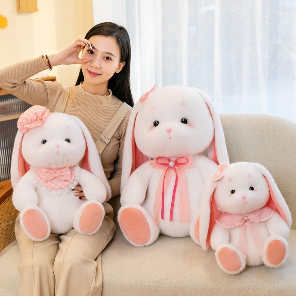 Long Ear Bunny Plushies Doll Pink Rabbit Stuffed Animals Plush Toy Holland Lop Plush Toy  Birthday