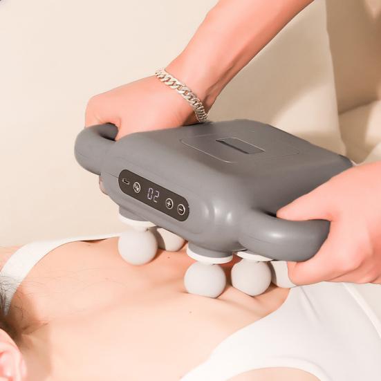 Массажер для глубоких тканей и фасций с 8 головками, интеллектуальным таймером и дистанционным управлением, малошумный аккумуляторный массажный аппарат