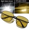 Автомобиль Ночное вождение Предотвращает блики Солнцезащитные очки Очки для водителя Солнцезащитные очки Классические модные квадратные солнцезащитные очки