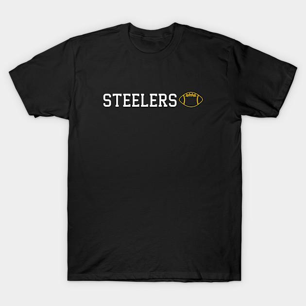 Asian Size Men Black Print T-shirt Steelers No-Cut Heat Transfer Print Cotton Tshirt