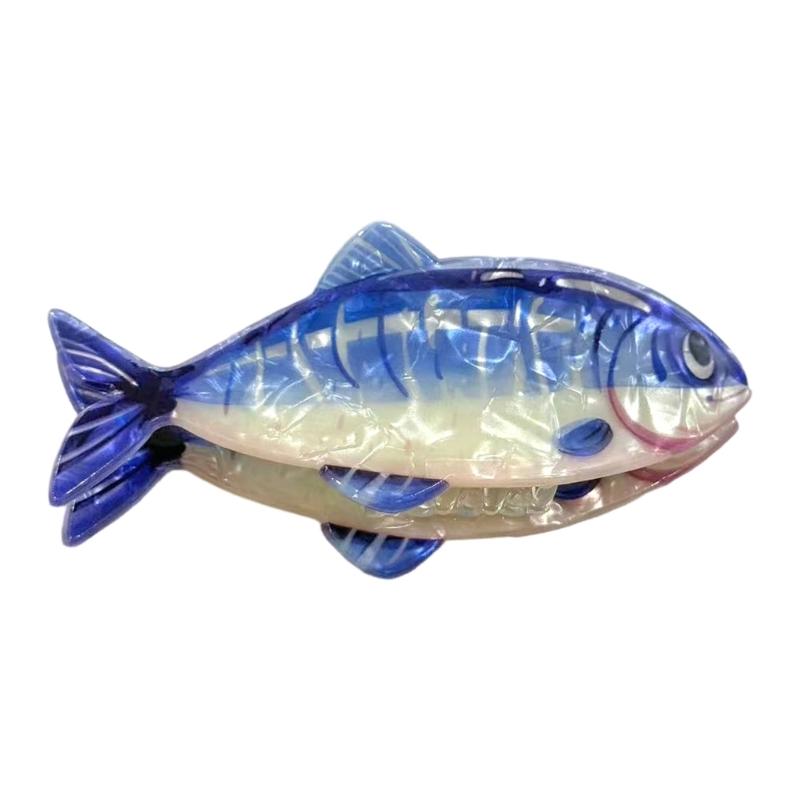 Стильная акриловая заколка для волос в форме рыбы для женщин, реалистичный дизайн морского существа, аксессуар для волос для вечеринок и повседневного использования