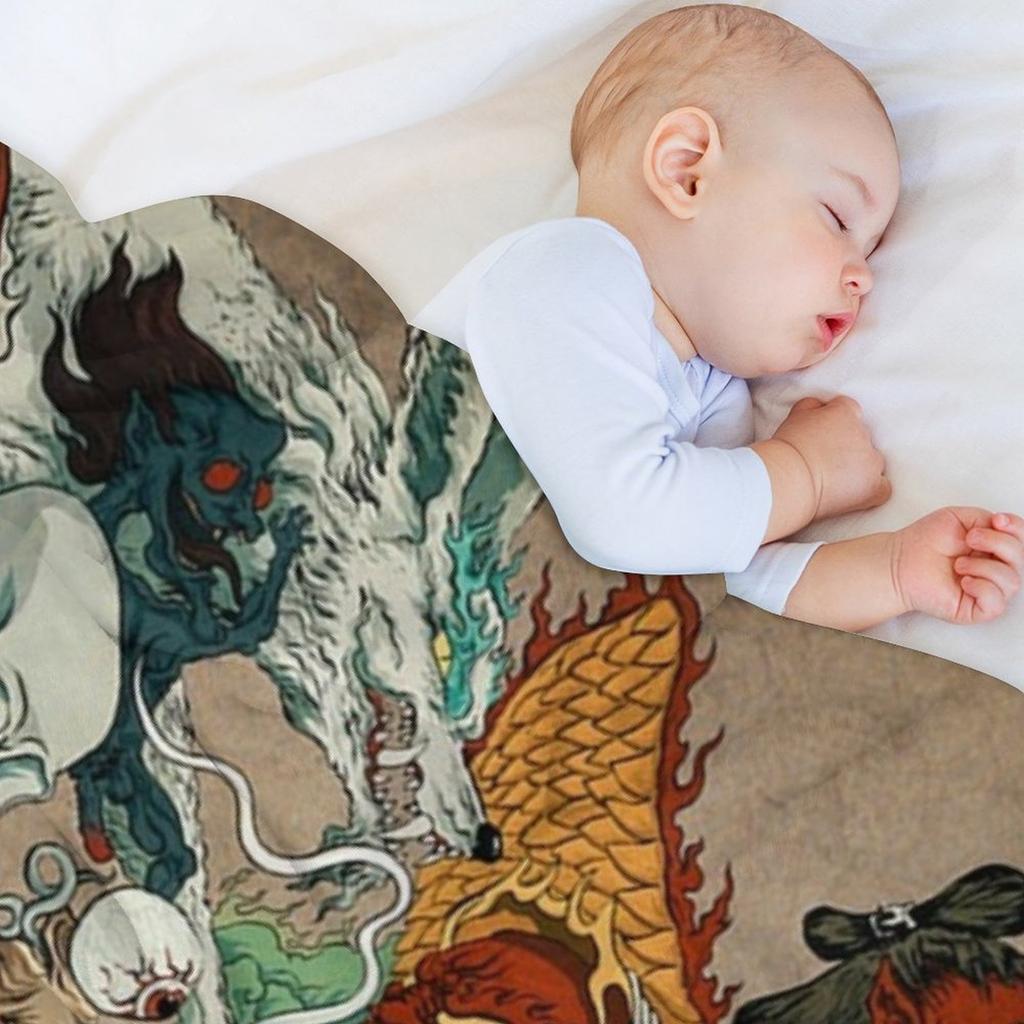 Japanese kaiju monsters Throw Blanket Soft Plaid Plush Decorative Sofas Multi-Purpose Blankets