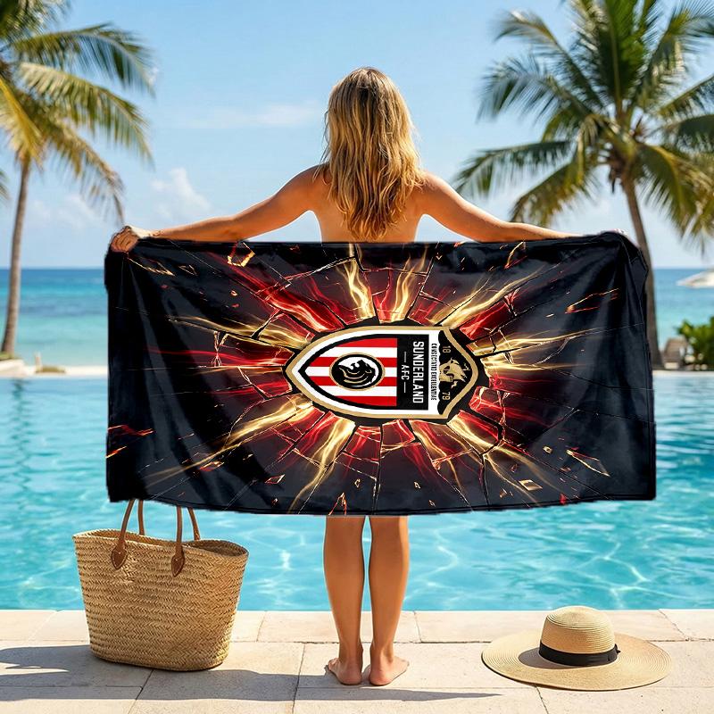 Sunderland Football Beach Towel Soft Microfiber Summer Towel Quick Dry Absorbent Towel for Beach Swimming Pool Travel