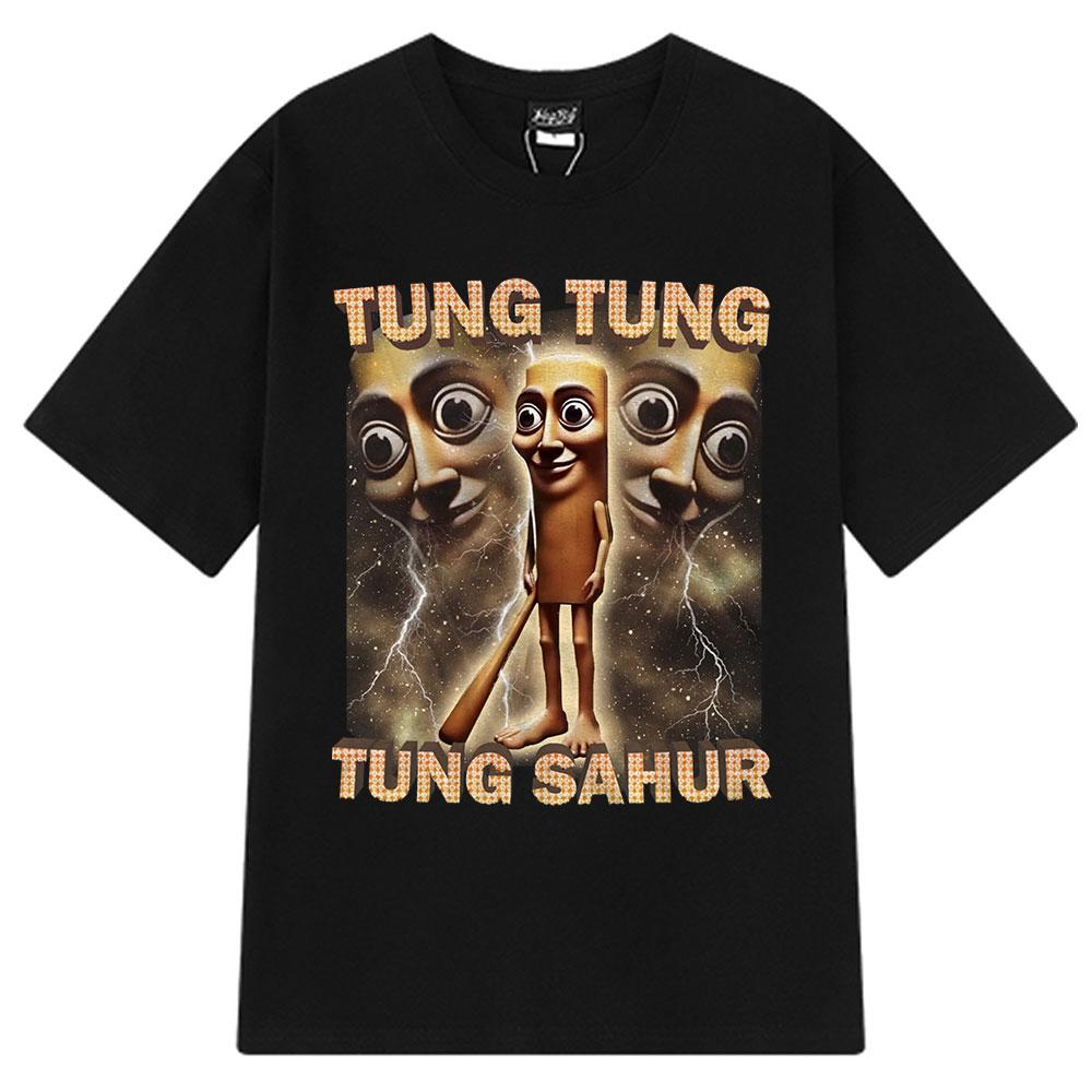 Italian Brainrot Tralalero Tralala Tung Tung Tung Sahur Bombardiro Crocodilo Funny Meme T-shirt Men Women Fashion Loose T Shirts