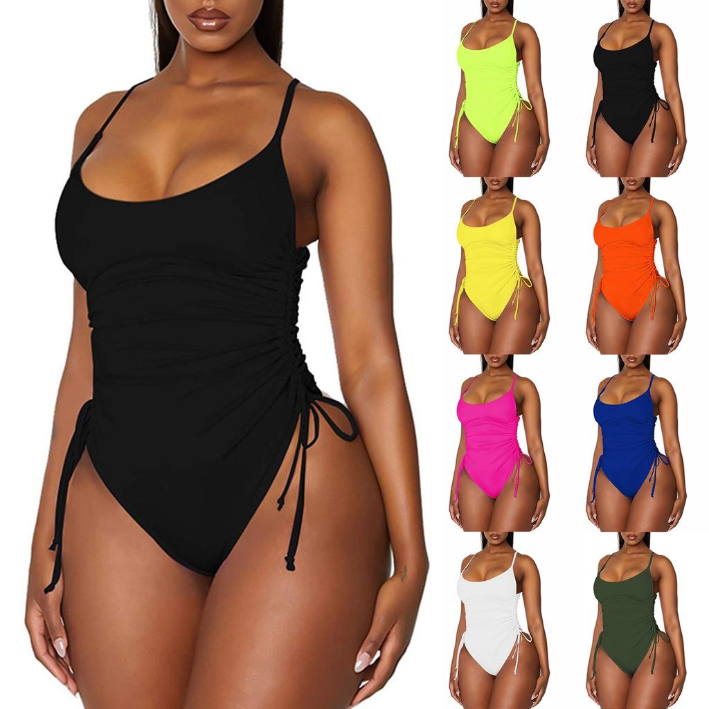 Women's Fashion Sexy Solid Color One-Piece Bikini Beach Swimsuit