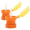 Beberac Water Bottle Straw Cap, Orange, 2 Pcs.