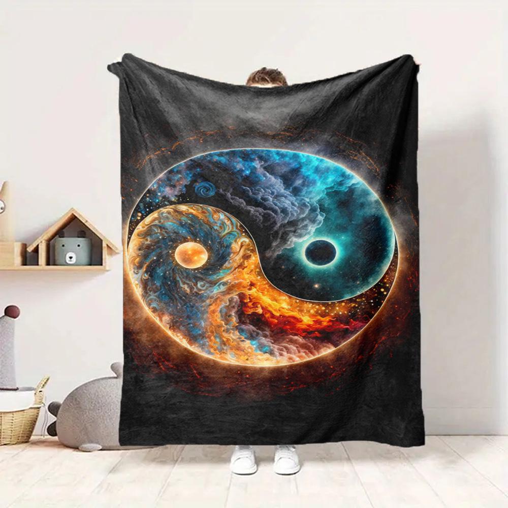 Yin Yang Universe Flannel Blanket Throw Blanket Soft Warm Sofa Bed Camping Car home Decor Unique Christmas Gift C9302611