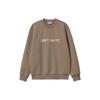 Мужская толстовка Carhartt с буквенным принтом и логотипом, с круглым вырезом, длинным рукавом, цвет Хаки I030546-24E-XX