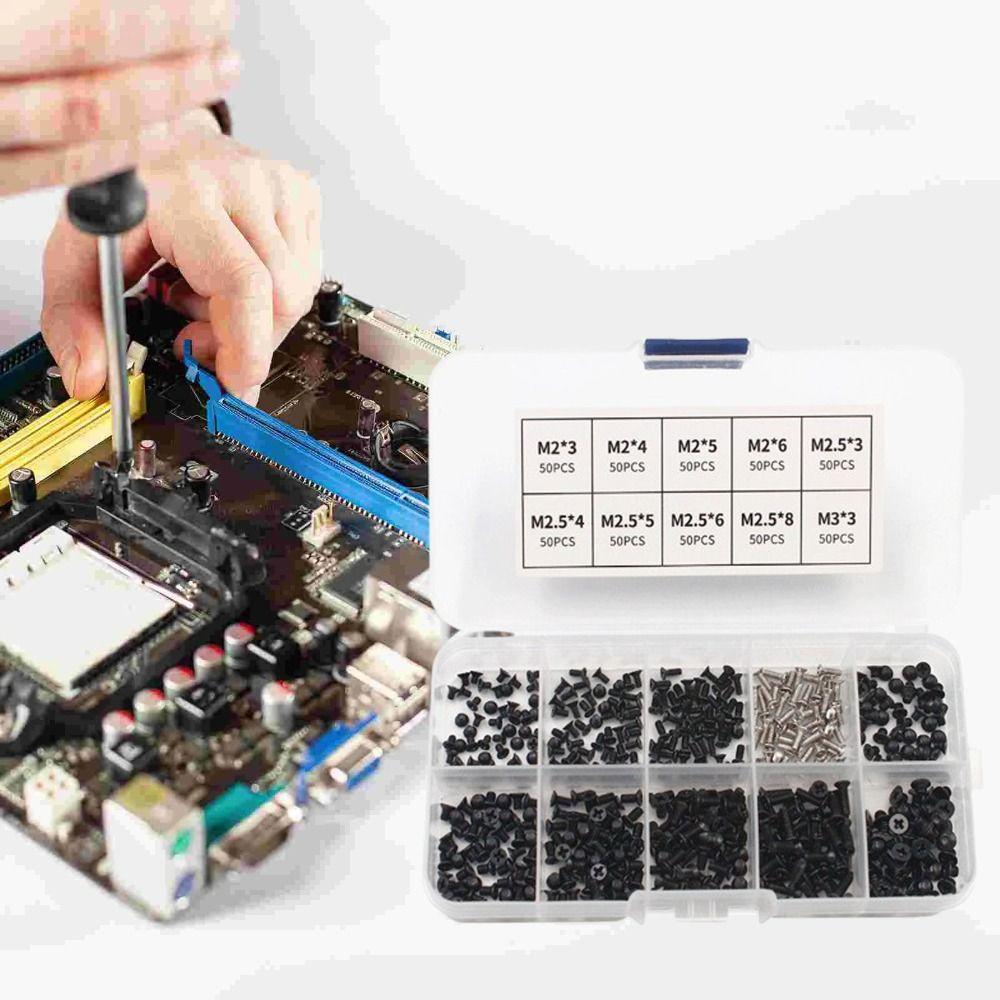500Pcs M2 M2.5 M3 RC Screw Box Kit Universal Screws Assortment Kit Laptop Screws Set PC Case