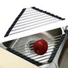 Triangle Roll-Up Dish Drying Rack Foldable Stainless Steel Over Sink Organizer Space Saving Kitchen Sink Corner Drainer Storage Shelf Holder