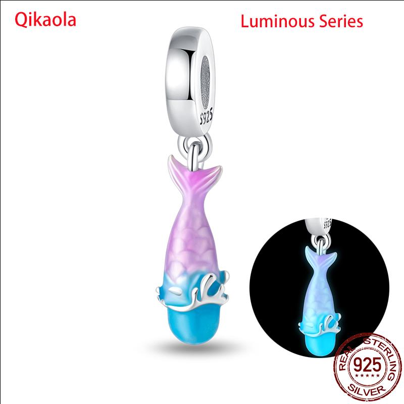 Original 100% sS925 Sterling Silver Luminous Octopus Ocean Series Charms Fit Bracelet DIY Beads Ms Jewelry Gift New In