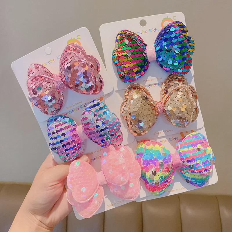 Children's Korean Sequin Bow Hairpin - Baby & Girl Hair Accessory