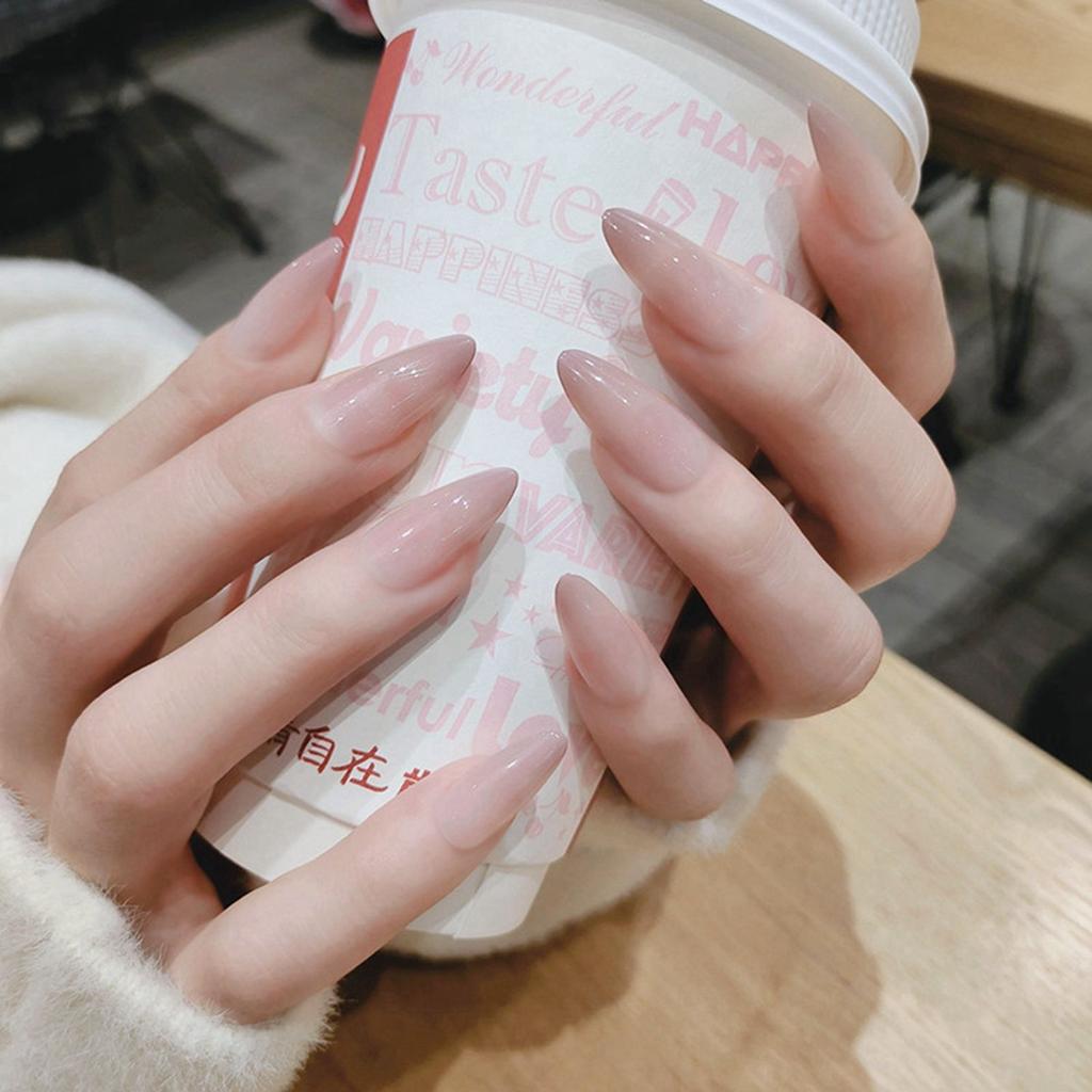 24 шт./коробка Женская мода Маникюрный инструмент Полное покрытие Носимые Накладные ногти Кончики ногтей Стилет Накладные ногти