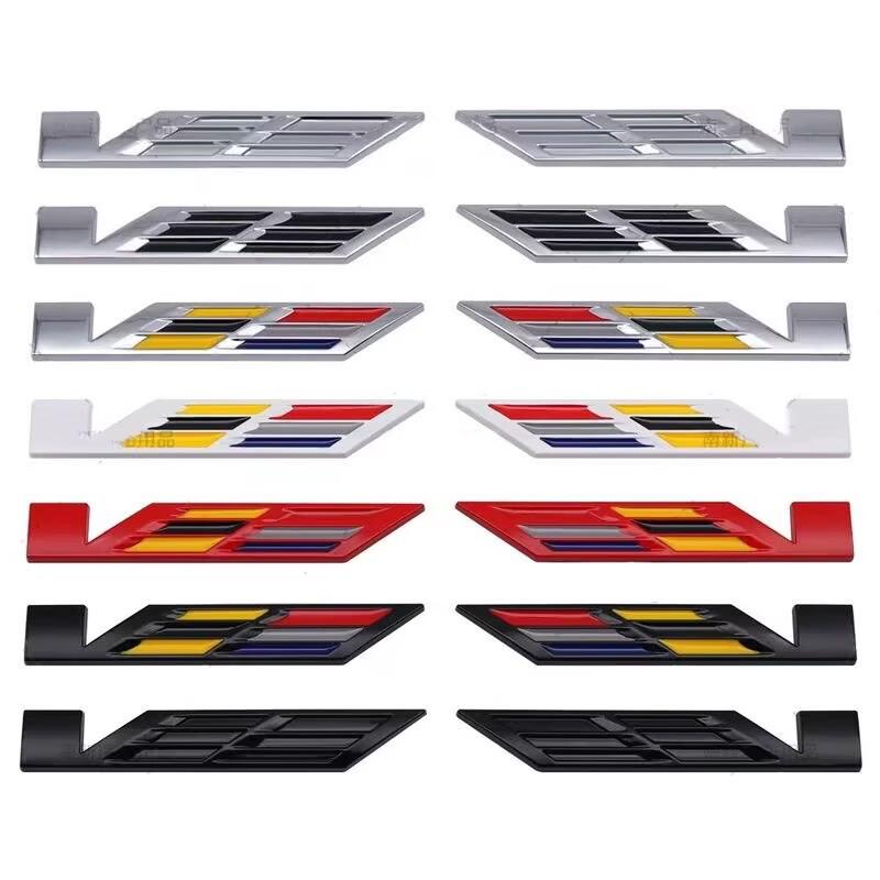 2pcs for Cadillac front fender side badge CT5 ATSL XTS CT6 XT4 xt5 CT4 Escalade upgrade V logo badge rear bumper sticker zs4