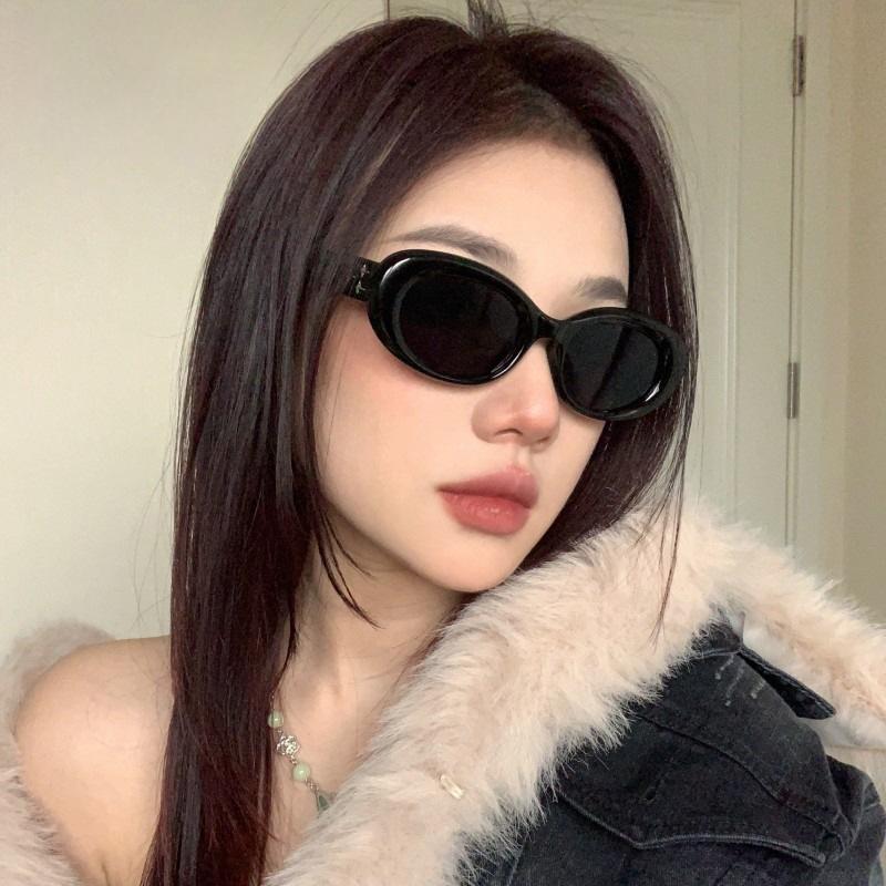 Oval Sunglasses For Men Women Fashion Retro Rice Nail Design Shades Eyewear Female Candy Color Goggle Fishing Sun Glasses