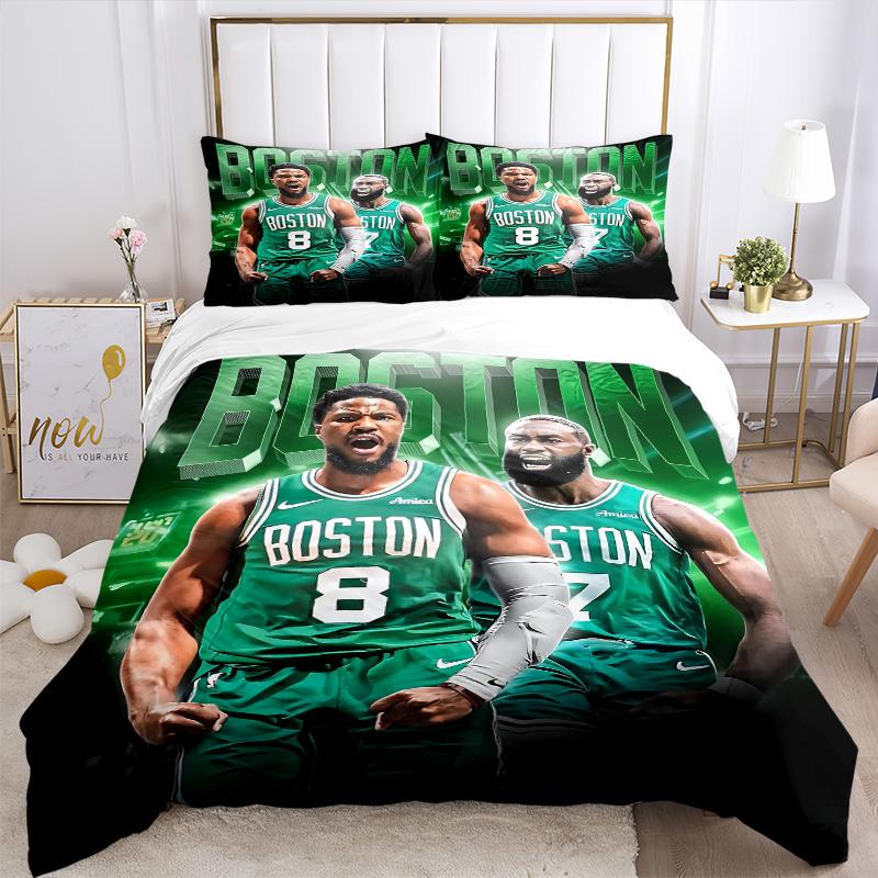 Boston Celtics Team Spirit Print 3Pcs Bedding Setduvet Cover With 2 Bedropillowcase Home Birthday Gift