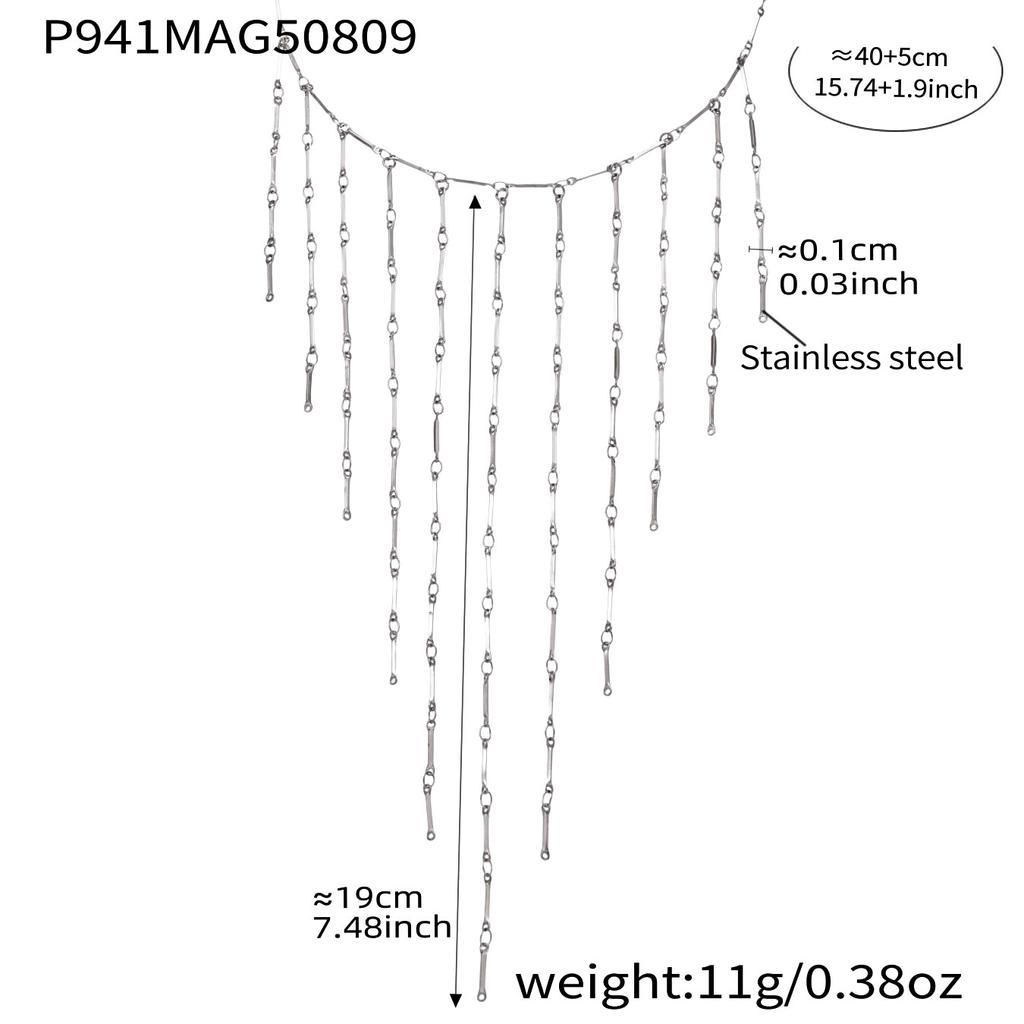 Милое ожерелье с бахромой из нержавеющей стали с 18-каратным золотым покрытием, водонепроницаемое, не тускнеющее, колье-каскад с длинными кисточками для женщин